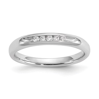14K White Gold 5-Stone (Holds 5-1.6mm Round) Closed Channel Band Mounting