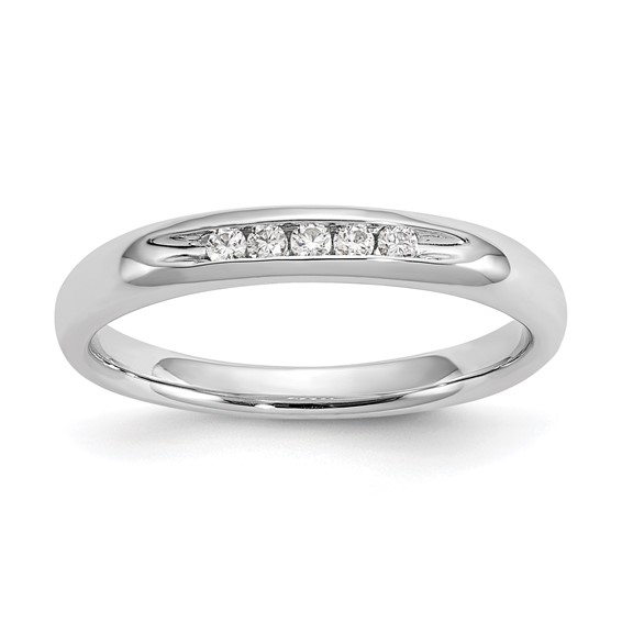 14K White Gold 5-Stone (Holds 5-1.6mm Round) Closed Channel Band Mounting