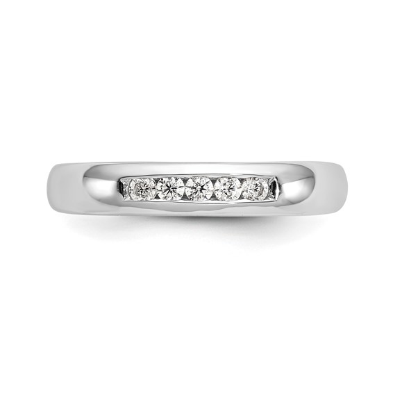 14K White Gold 5-Stone (Holds 5-1.9mm Round) Closed Channel Band Mounting