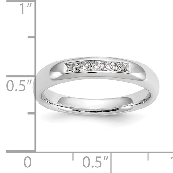 14K White Gold 5-Stone (Holds 5-1.9mm Round) Closed Channel Band Mounting