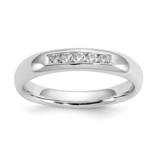 14K White Gold 5-Stone (Holds 5-1.9mm Round) Closed Channel Band Mounting