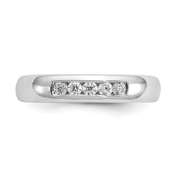 14K White Gold 5-Stone (Holds 5-2.1mm Round) Closed Channel Band Mounting