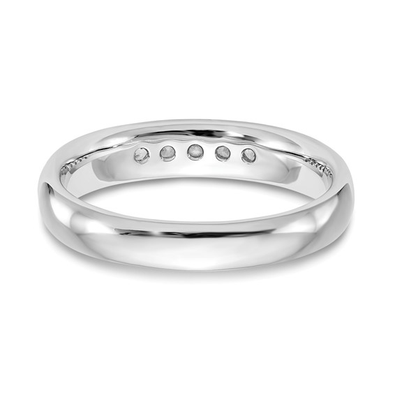 14K White Gold 5-Stone (Holds 5-2.1mm Round) Closed Channel Band Mounting