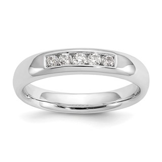 14K White Gold 5-Stone (Holds 5-2.1mm Round) Closed Channel Band Mounting