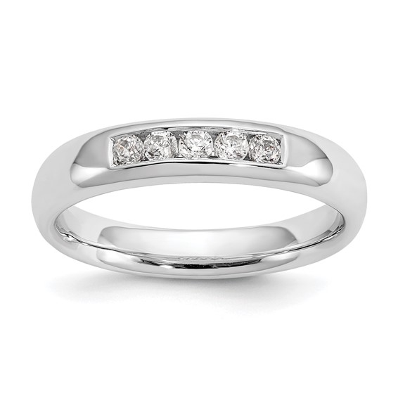 14K White Gold 5-Stone (Holds 5-2.1mm Round) Closed Channel Band Mounting