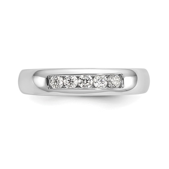 14K White Gold 5-Stone (Holds 5-2.3mm Round) Closed Channel Band Mounting