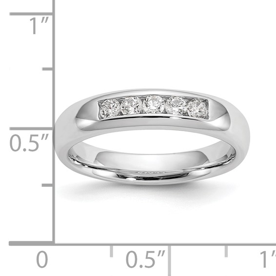 14K White Gold 5-Stone (Holds 5-2.3mm Round) Closed Channel Band Mounting