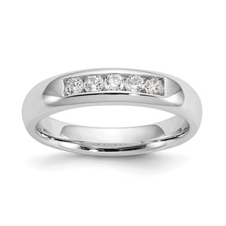 14K White Gold 5-Stone (Holds 5-2.3mm Round) Closed Channel Band Mounting
