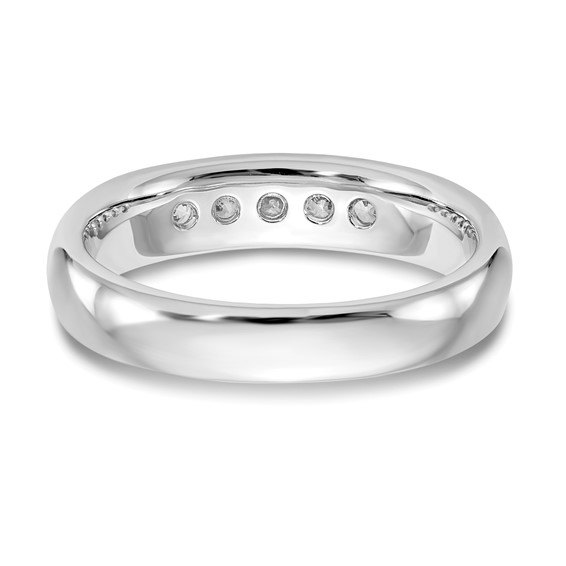 14K White Gold 5-Stone (Holds 5-2.5mm Round) Closed Channel Band Mounting