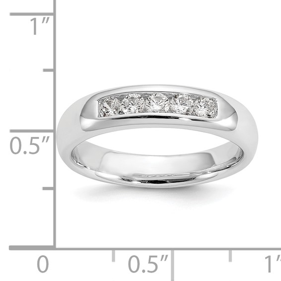 14K White Gold 5-Stone (Holds 5-2.5mm Round) Closed Channel Band Mounting