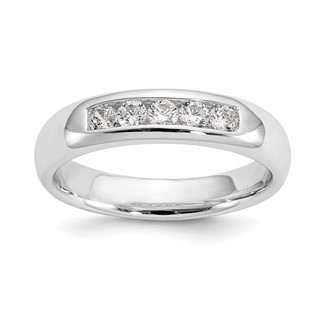 14K White Gold 5-Stone (Holds 5-2.5mm Round) Closed Channel Band Mounting