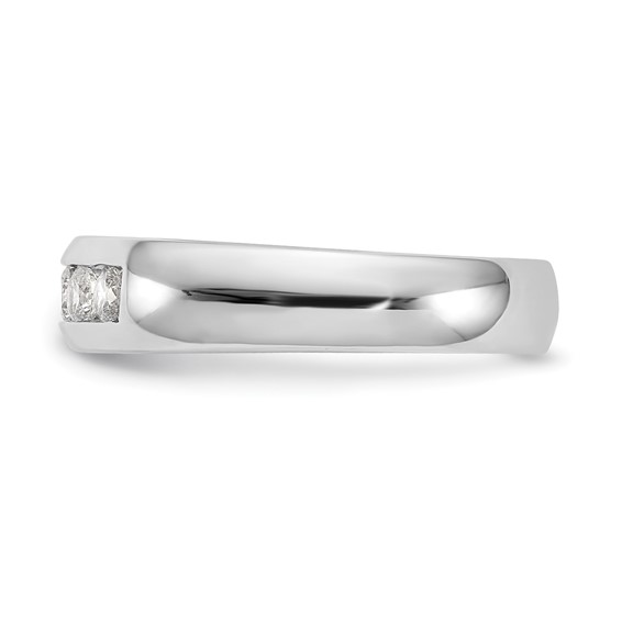 14K White Gold 5-Stone (Holds 5-2.7mm Round) Closed Channel Band Mounting