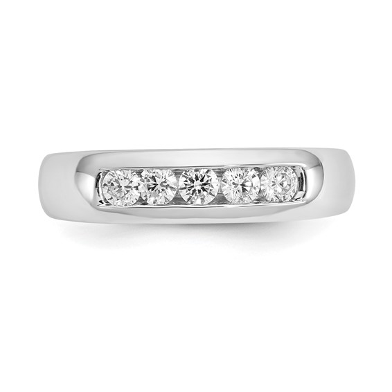 14K White Gold 5-Stone (Holds 5-2.7mm Round) Closed Channel Band Mounting