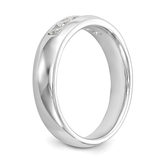 14K White Gold 5-Stone (Holds 5-2.7mm Round) Closed Channel Band Mounting
