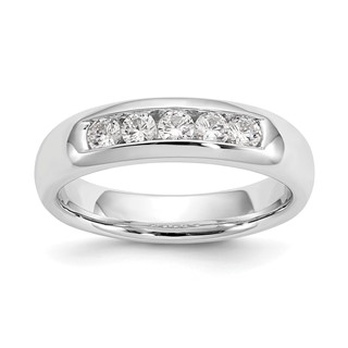 14K White Gold 5-Stone (Holds 5-2.7mm Round) Closed Channel Band Mounting