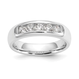14K White Gold 5-Stone (Holds 5-2.9mm Round) Closed Channel Band Mounting