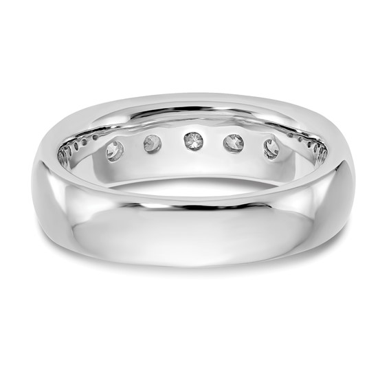 14K White Gold 5-Stone (Holds 5-3.1mm Round) Closed Channel Band Mounting