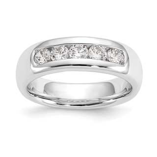 14K White Gold 5-Stone (Holds 5-3.1mm Round) Closed Channel Band Mounting