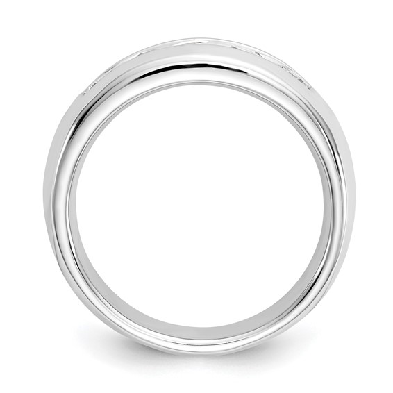 14K White Gold 5-Stone (Holds 5-3.4mm Round) Closed Channel Band Mounting