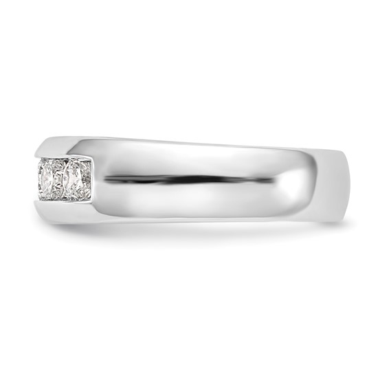 14K White Gold 5-Stone (Holds 5-3.4mm Round) Closed Channel Band Mounting