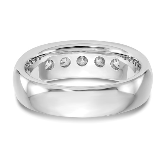 14K White Gold 5-Stone (Holds 5-3.4mm Round) Closed Channel Band Mounting