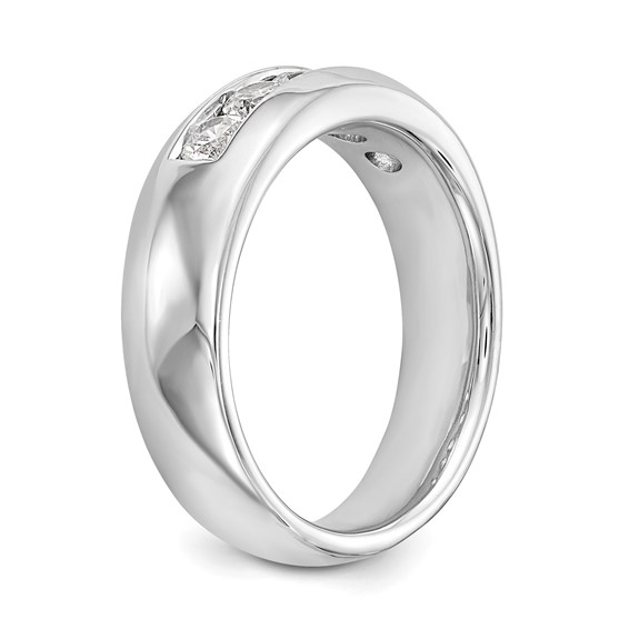 14K White Gold 5-Stone (Holds 5-3.4mm Round) Closed Channel Band Mounting