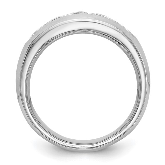 14K White Gold 5-Stone (Holds 5-3.7mm Round) Closed Channel Band Mounting