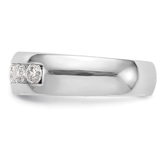 14K White Gold 5-Stone (Holds 5-3.7mm Round) Closed Channel Band Mounting