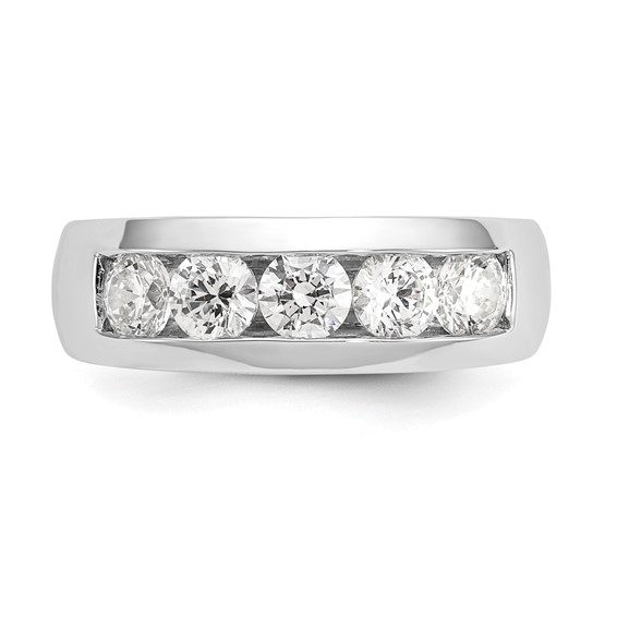 14K White Gold 5-Stone (Holds 5-4.00mm Round) Closed Channel Band Mounting