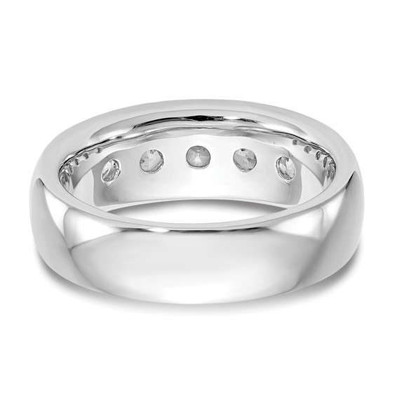 14K White Gold 5-Stone (Holds 5-4.00mm Round) Closed Channel Band Mounting