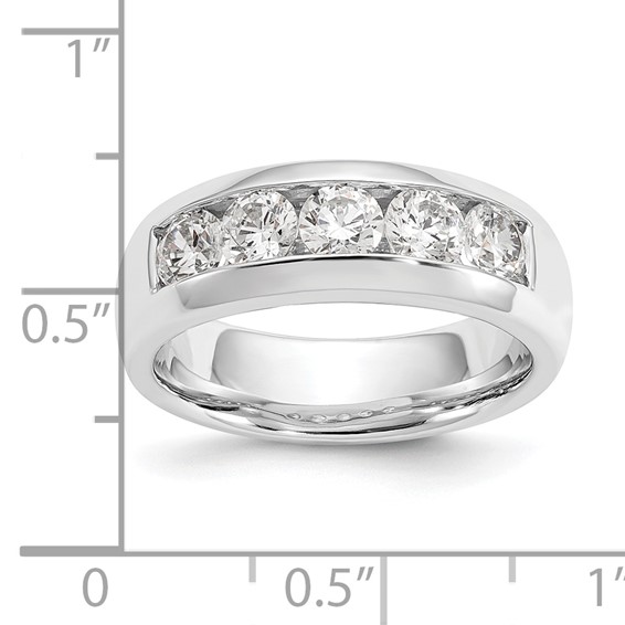 14K White Gold 5-Stone (Holds 5-4.00mm Round) Closed Channel Band Mounting