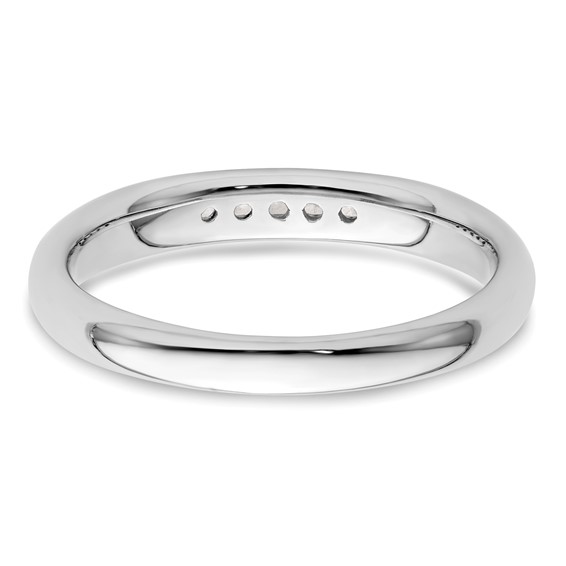 14K White Gold 5-Stone (Holds 5-1.6mm Round) Open Channel Band Mounting