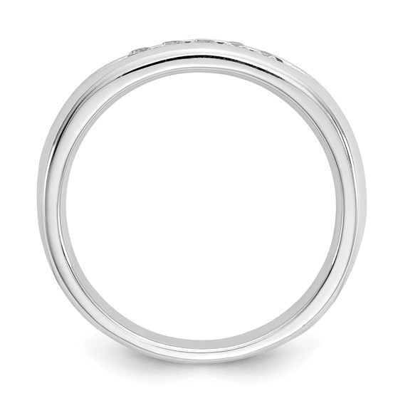 14K White Gold 5-Stone (Holds 5-1.9mm Round) Open Channel Band Mounting