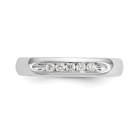 14K White Gold 5-Stone (Holds 5-1.9mm Round) Open Channel Band Mounting