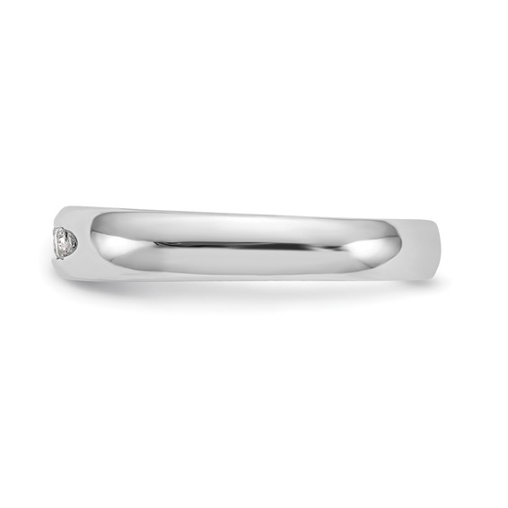 14K White Gold 5-Stone (Holds 5-2.1mm Round) Open Channel Band Mounting
