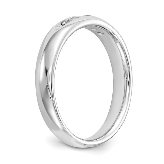 14K White Gold 5-Stone (Holds 5-2.1mm Round) Open Channel Band Mounting