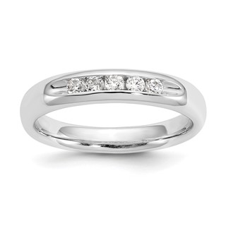 14K White Gold 5-Stone (Holds 5-2.1mm Round) Open Channel Band Mounting