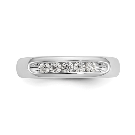 14K White Gold 5-Stone (Holds 5-2.3mm Round) Open Channel Band Mounting