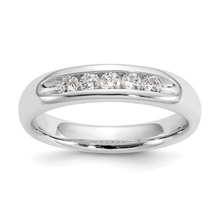 14K White Gold 5-Stone (Holds 5-2.3mm Round) Open Channel Band Mounting