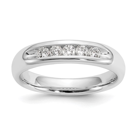 14K White Gold 5-Stone (Holds 5-2.3mm Round) Open Channel Band Mounting