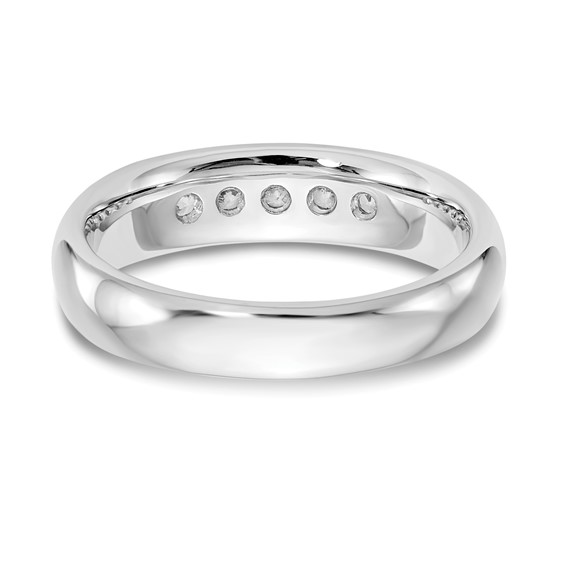 14K White Gold 5-Stone (Holds 5-2.5mm Round) Open Channel Band Mounting