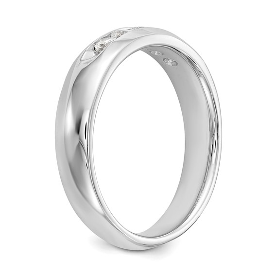 14K White Gold 5-Stone (Holds 5-2.5mm Round) Open Channel Band Mounting
