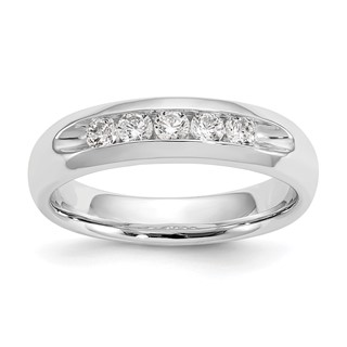 14K White Gold 5-Stone (Holds 5-2.5mm Round) Open Channel Band Mounting