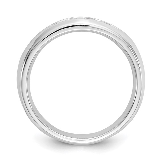 14K White Gold 5-Stone (Holds 5-2.7mm Round) Open Channel Band Mounting