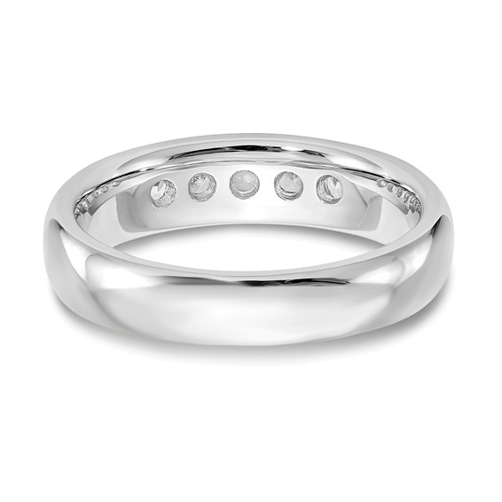 14K White Gold 5-Stone (Holds 5-2.7mm Round) Open Channel Band Mounting