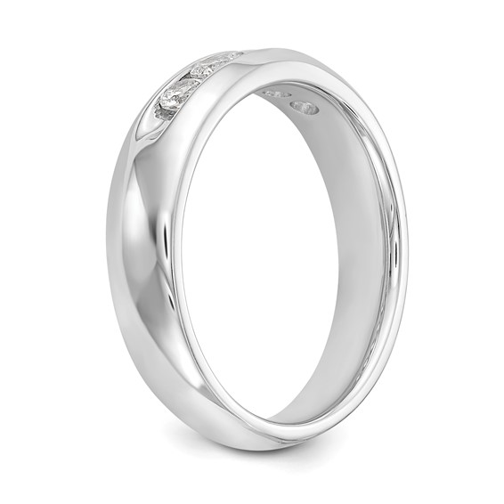 14K White Gold 5-Stone (Holds 5-2.7mm Round) Open Channel Band Mounting