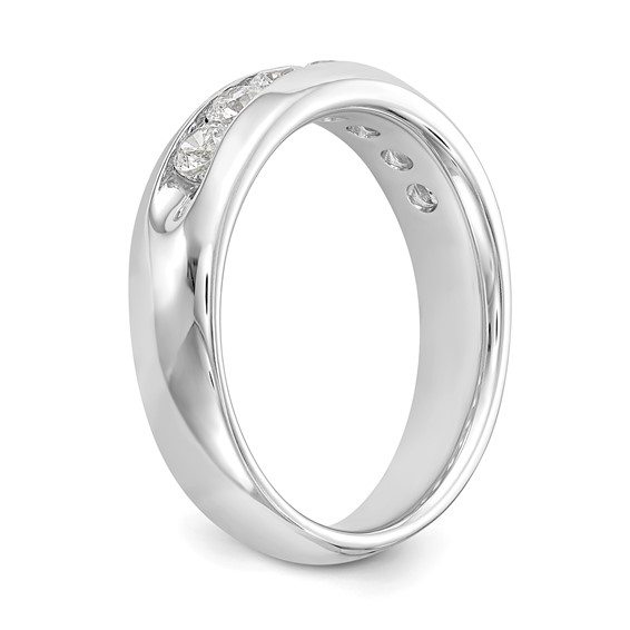14K White Gold 5-Stone (Holds 5-2.9mm Round) Open Channel Band Mounting