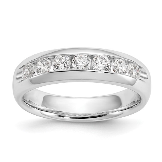 14K White Gold 5-Stone (Holds 5-2.9mm Round) Open Channel Band Mounting