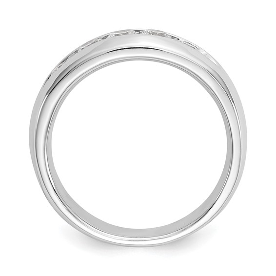 14K White Gold 5-Stone (Holds 5-3.1mm Round) Open Channel Band Mounting