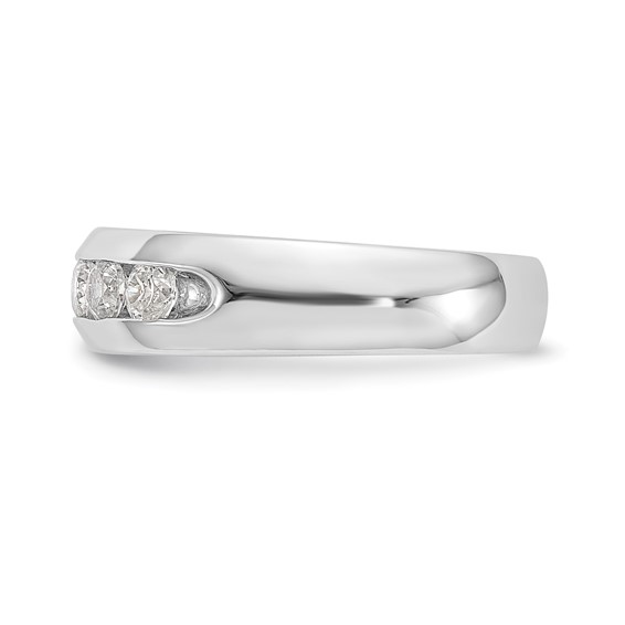 14K White Gold 5-Stone (Holds 5-3.1mm Round) Open Channel Band Mounting